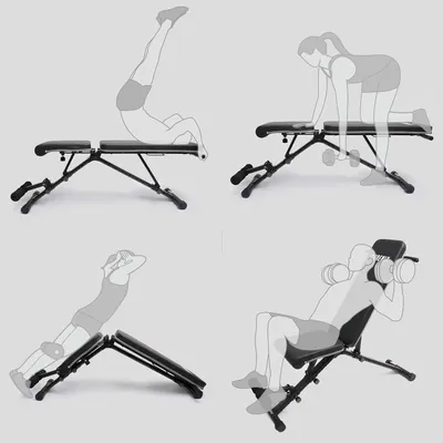 Produktbild von Verstellbare Halterbank - Zusammenklappbare Krafttrainingsbank für das Home-Gym - 362 kg Kapazität - Multifunktionale Gewichtheberbank für das Ganzkörpertraining
