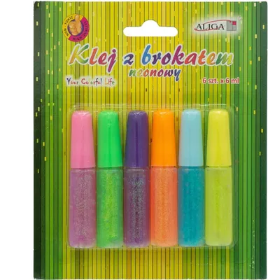Obrázok produktu pre Lepidlo s trblietkami, 6 kusov, NEON, 6 ml | GG-706