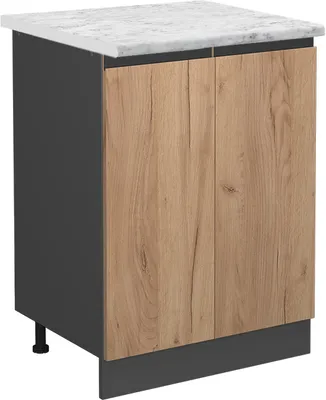 Image de Meuble bas de cuisine Vicco R-Line Chêne de force doré 60cm J-Shape PT Marbre, Model 45861