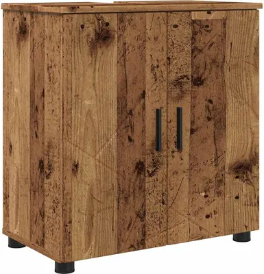 Image de Cabinet de salle de bain avec porte Bois Ancien 61 x 35 x 64 cm