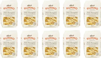 Produktbild von 10x Rummo Penne Rigate N°66 Pasta Lenta Lavorazione Teigwaren aus Hartweizengrieß Bronze-Zeichnung 500g