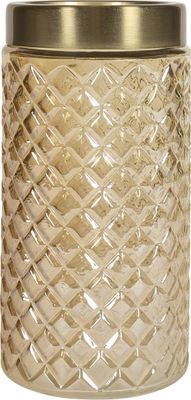 QUVIO Vase für Trockenblumen - Vasen - Klassisch oder im Landhausstil - Vase mit Goldrand - Wohnaccessoires für Blumen und Sträuße - Dekoratives Zubehör - Glas - 11 x 22 cm (dxh) - Gold