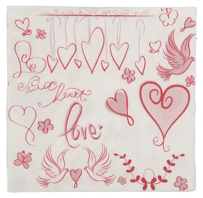 Produktbild von Clayre & Eef Servietten Papier 20er Set 33x33 cm Weiß Papier