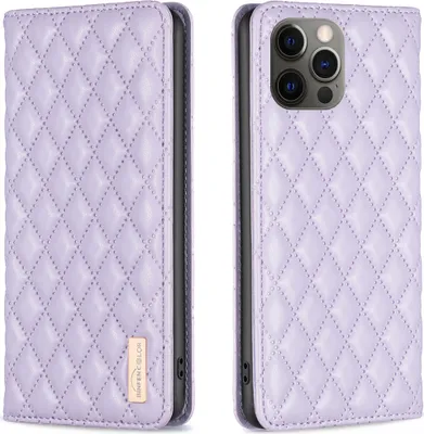 Obrázek produktu pro iPhone 12 Pro Max Pouzdro, Elegantní Flip Kožené Pouzdro s Kapsami na Karty a Stojánkem pro iPhone 12 Pro Max Fialová