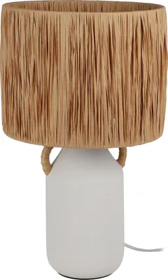 Zdjęcie produktu dla Lampa stołowa ceramiczna z kloszem z plecionki Ø 24 x 42 cm