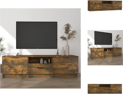 Image de vidaXL Armoire TV chêne fumé 140x35x40 cm Bois composite - Meuble TV