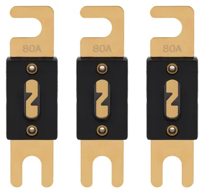 ANL-Sicherung 80A, 3 Stück, 32 V DC, Flachsicherung