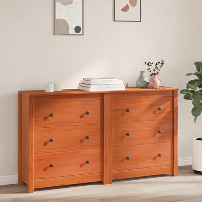 Obrázok produktu pre Komoda vidaXL, 2 kusy, farba: voskový hnedý, rozmer: 140 x 35 x 80 cm