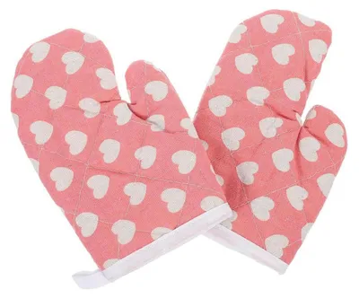 Obrázok produktu pre Rukavice do rúry Kinder, odolné voči teplu, bavlna, 17,5 x 11,5 cm, vhodné na pečenie, mikrovlnnú rúru a grilovanie