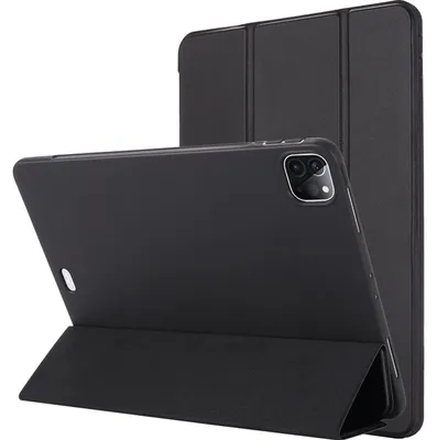 Produktbild von Mobigear Dreifach-Faltetui für iPad Pro 12,9 Zoll (2022), aus TPU und Kunstleder, Klapphülle - Schwarz