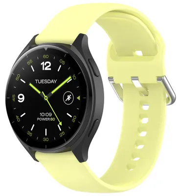 Produktbild von Für Xiaomi Watch 2 hochwertiges Silikon Solid Color Armband Metallschnalle Watch Ersatz Arm Band Größe L Gelb