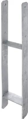 A metal H-shaped post support is shown against a white background.
