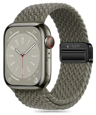 Zdjęcie produktu dla Tech-Protect Nylonmag Apple Watch 4/5/6/7/8/9/Se/Ultra 1/2 (42/44/45/49mm) Olive Grey