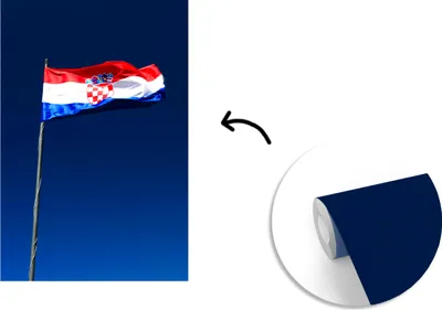 Produktbild von MuchoWow® Fototapete für Wohnzimmer oder Schlafzimmer Wandtapete Vinyl Motivtapete Die kroatische Nationalflagge - 150x220 cm - Wandbilder