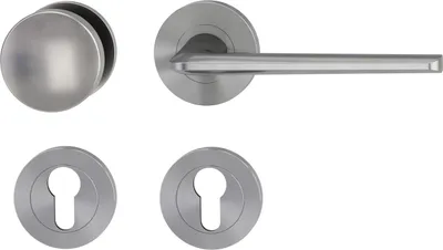 Produktbild von GRIFFWERK Wechselgarnitur REMOTE Schraubtechnik GK4 Rosetten rund Knopf R2 Samtgrau R