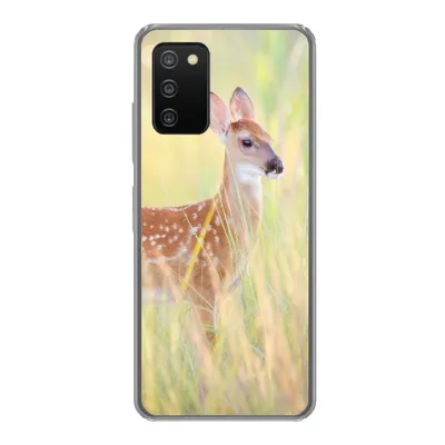 Produktbild von MuchoWow® Handyhülle Schutzhülle Hülle für Samsung Galaxy A03s Hirsche - Gras - Grün Silikon Softcase Handy Hülle - Schutz