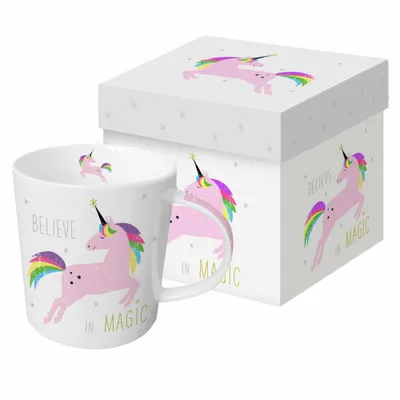 Produktbild von PPD Trend Mug White Unicorn Pink, in Geschenkbox, Tasse, Teetasse, Kaffee Becher, 350 ml, 603260