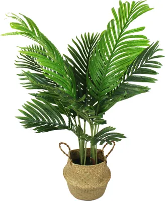 Produktbild von Künstliche Palme 90cm im Seegraskorb Kunstpflanze Kunstpalme