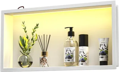 Immagine prodotto di Doccia a parete in acciaio inossidabile, 60 x 30 cm, con illuminazione RGB, per bagno