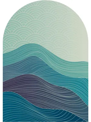 Produktbild von Vorgekleisterte Vliestapete mit großformatigen Wandbildern – ABSTRAKTER OZEANWELLENBOGEN – 85 x 60 cm