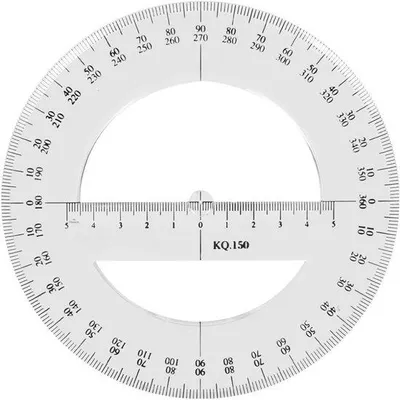 Produktbild von Cirkelhoekmeter - 360 Grad - 15 cm Plastik - Wiskundig Meetinstrument