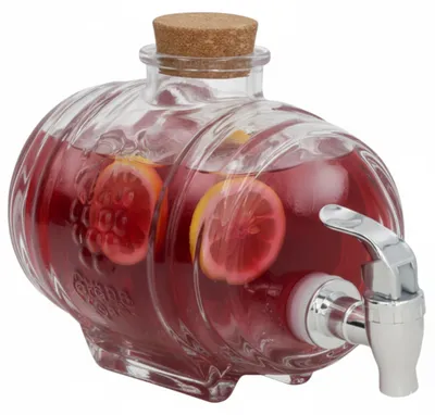 Produktbild von Gerimport Limonaden-/Saftdispenser - 1000 ml - Borosilikatglas - mit Sockel und Zapfhahn