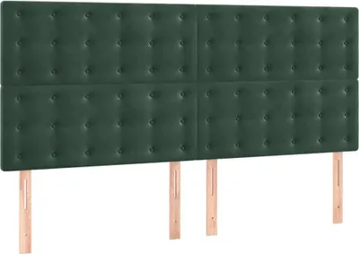 Obrázek produktu pro vidaXL Čelo postele tmavě zelené 200 x 5 x 118/128 cm sametové