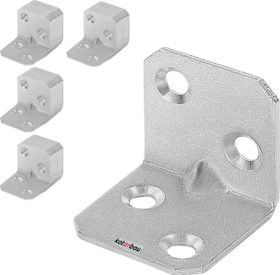 Immagine prodotto di KOTARBAU® Set di 50 connettori angolari 25 x 25 x 25 mm perline in acciaio costruzione angolare fori di montaggio angolare per mobili zincato connettore per legno pesante angolo di montaggio angolare per sedia