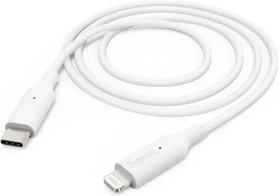 Zdjęcie produktu dla Hama 00183295, 1 m, Lightning, USB C, Męska, Męska, Biały
