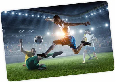 Produktbild von stabile Vinyl Schreibtischunterlage Fußball Bastelmatte Kinder Platzset abwaschbar
