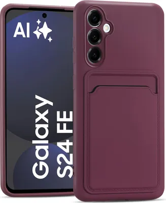 Immagine prodotto di Custodia per cellulare per Samsung Galaxy S24 FE cover cover protettiva in silicone con slot per schede Slim Wallet Case, Lampone