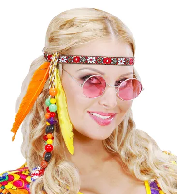 Obrázek produktu pro Hippie čelenka s peřím a korálky