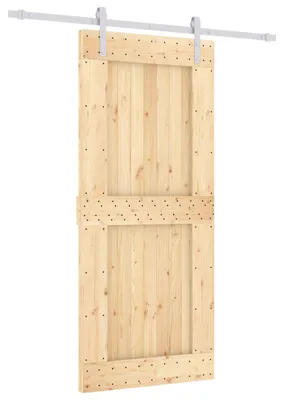 Obrázok produktu pre Posuvné dvere v prírodnej a bielej farbe, 90 x 210 cm, z masívneho borovicového dreva