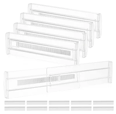Schubladenteiler 5er-Set, 8 cm hoch, verstellbar 28-50 cm
