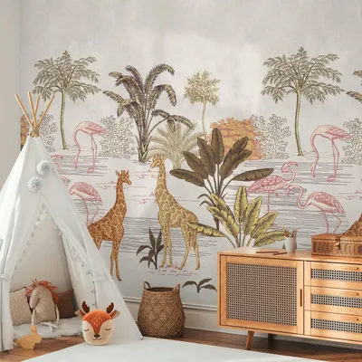 Productafbeelding van Profhome 398751-GU Fotobehang kinderbehang mat crème beige 1,59 m x 2,8 m