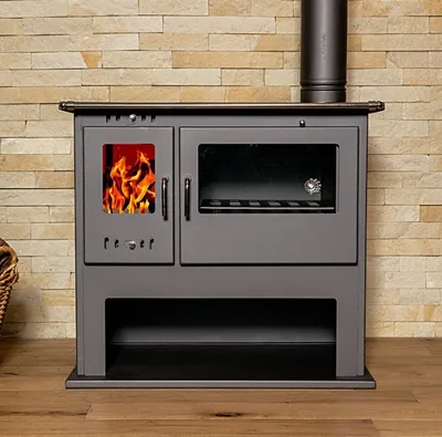 Obrázok produktu pre EEK A - V05 Viki Lux 10,5 kW kachle na drevo s rúrou, teplomerom a varnou doskou