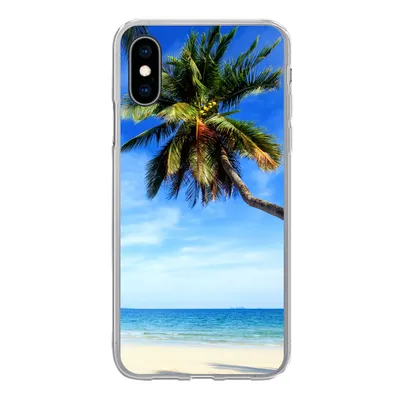 Produktbild von MuchoWow® Handyhülle Schutzhülle Hülle für iPhone X Palmen - Strand - Meer Silikon Softcase Handy Hülle - Handyhülle