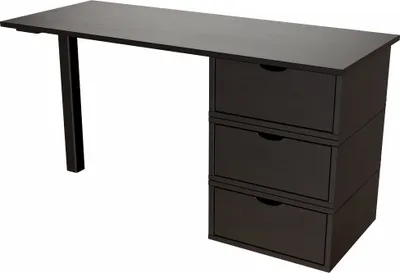 Immagine prodotto di Scrivania in legno massello 3 cassetti Cubo - Nero