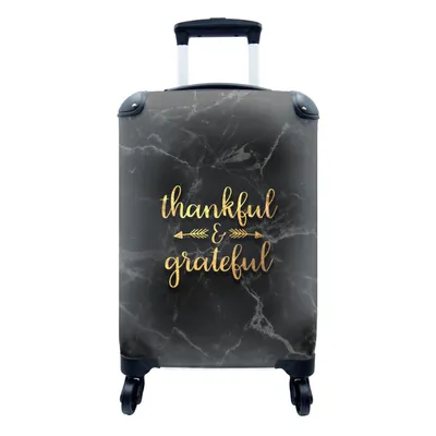 Produktbild von MuchoWow® Koffer Handgepäck Trolley Rollkoffer Kleine Reisekoffer mit 4 Rollen - Zitat - Sprichwörter - Gold - Marmor - Cabin Size < 55x40x23 cm & 55x40x20 cm - Fotokoffer - Kabinenkoffer - Boardgepäck - Reise-Box - Reisekoffer - Reisegepäck - Koffer mit Bild - Trolley für Kinder