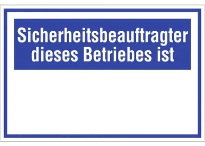 Produktbild von Dreifke® Kunststoff-Schild "Sicherheitsbeauftragter dieses Betriebes ist", 30...