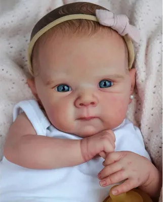 Immagine prodotto di neonato alto 45 cm, silicone vinilico a corpo intero, Bettie, neonato realistico, pittura multistrato, pelle 3D con vene visibili