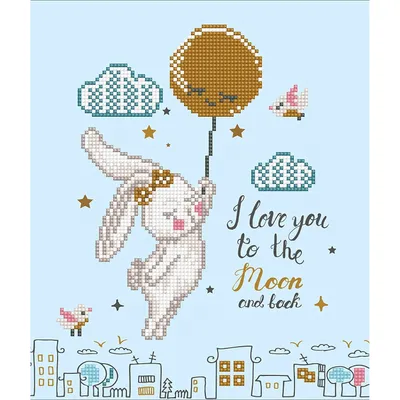 Produktbild von DIAMOND DOTZ® Original Diamond Painting "Love you to the moon & back“ 32 x 32 cm ab 8 Jahren