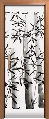 Produktbild von Türposter 70x200 cm Türaufkleber Türtapete Türfolie Klebefolie Malerei Bambus weiß schwarz