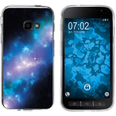 Produktbild von PhoneNatic Case kompatibel mit Samsung Galaxy Xcover 4 / 4s Silikon-Hülle Space Blue Belt M4