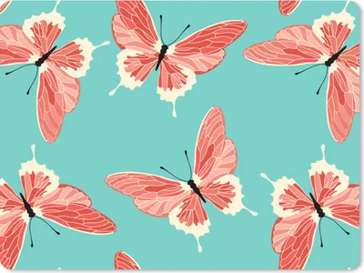 Produktbild von MuchoWow® Mauspad Mousepad Schmetterlinge - Rosa - Muster 23x19 cm - Mousepads - Maus Mat - Pad - Mausunterlage - Schreibtischunterlage - Mauspad