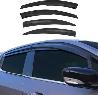 Imagen del producto de 4 deflectores de viento y lluvia para Hyundai Accent Era, modelos 2005-2011, de acrílico, color oscuro