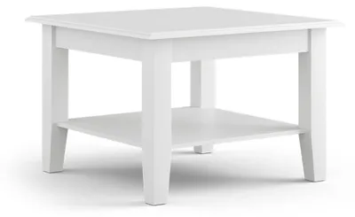 Productafbeelding van Belluno Elegante salontafel, wit – Massieve tafel van grenenhout met opbergruimte, 70 x 70 cm