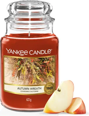 Produktbild von Yankee Candle Duftkerze im Glas (groß) | Autumn Wreath | Kerze mit langer Brennd