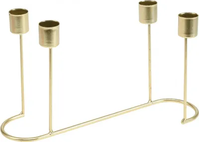 Produktbild von Kerzenhalter Adventskranz Gold Metall Tischdeko Weihnachten 26cm