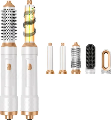 Produktbild von 1000-W-Haarstyler-Set, 5-in-1-Air-Styler, Negativ-Ionen-Haarstyler mit Haartrockner, Rundbürsten-Haartrockner, Haartrockner-Bürste, Glättungsbürste, Air-Styler-Heißbürste-Haartrockner